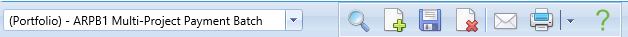 1. A/R and A/P Payment Batches Header Toolbar