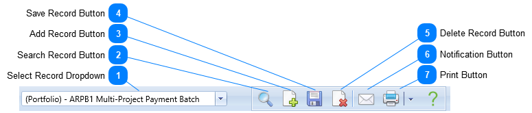 A/R and A/P Payment Batches Header Toolbar