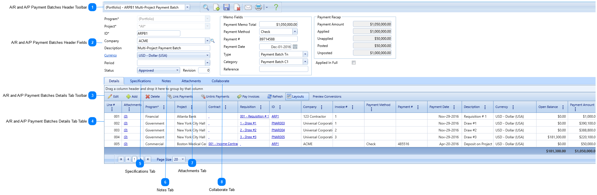 A/R and A/P Payment Batches