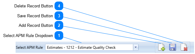 APM Rules Tab Header Toolbar