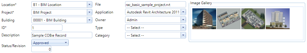 2. COBie Manager Header Fields