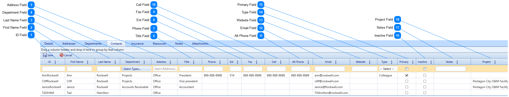 Companies Contacts Tab