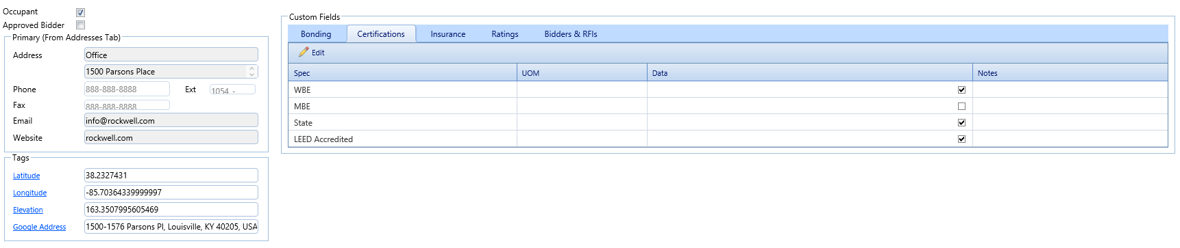 3. Companies Details Tab