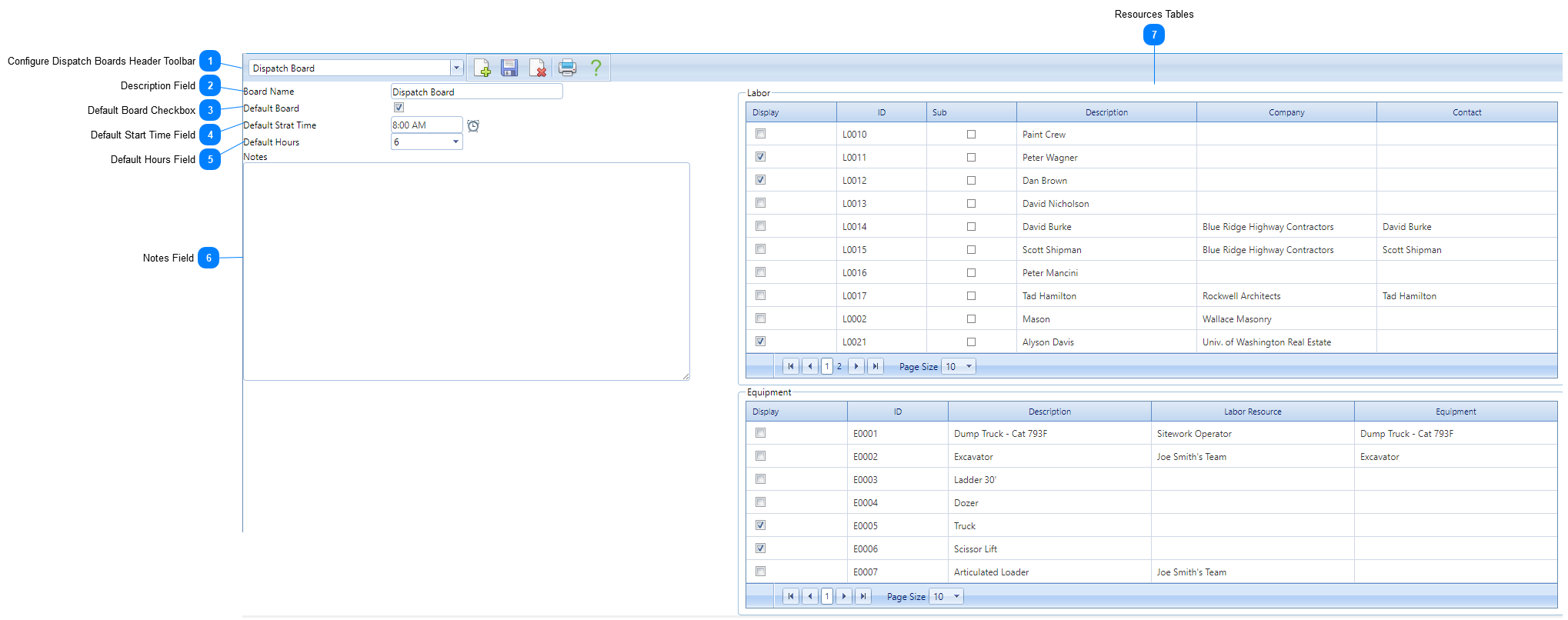 Configure Dispatch Boards