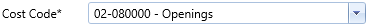 4. Cost Code* Field