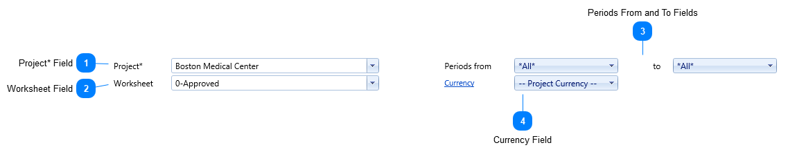 Cost Worksheets Header Fields