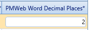 9. PMWeb Word Decimal Places*