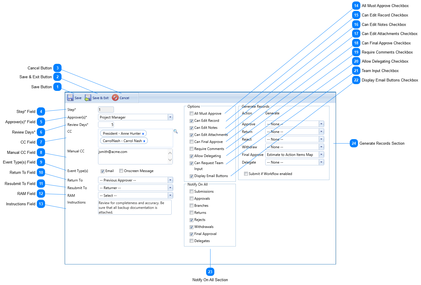 Define Role Step Dialog