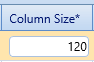 7. Column Size* Field