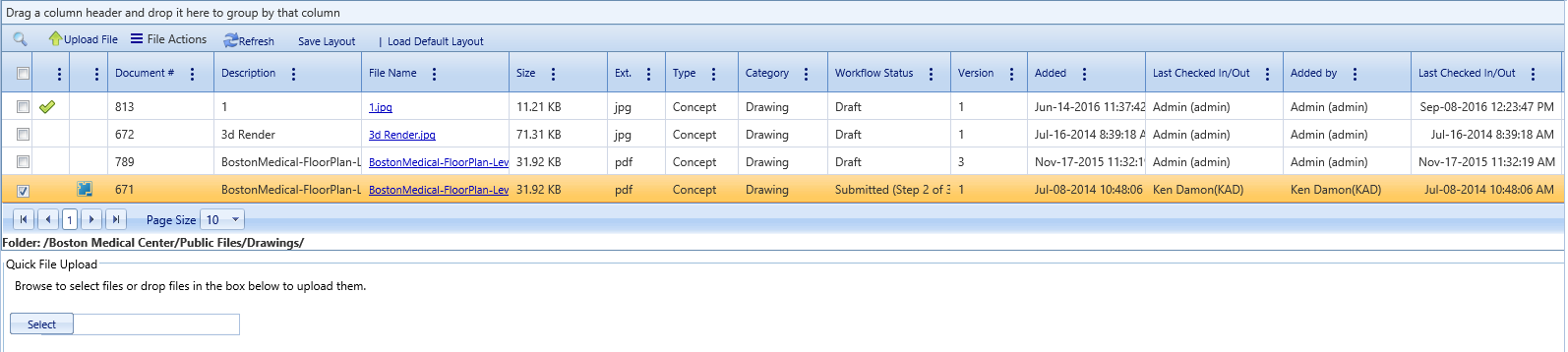 2. Document Manager Header