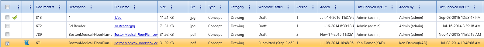 2. Document Manager Header Table