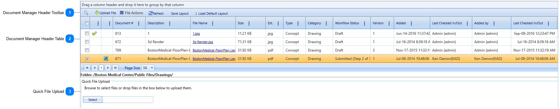 Document Manager Header