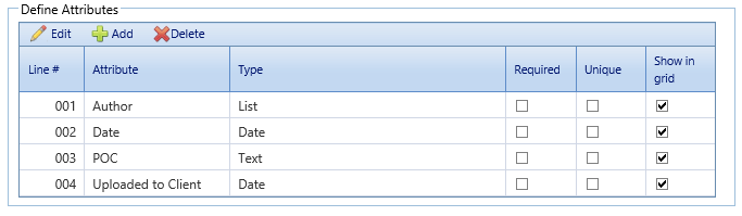 11. Define Attributes Section