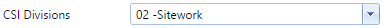 13. CSI Divisions Field