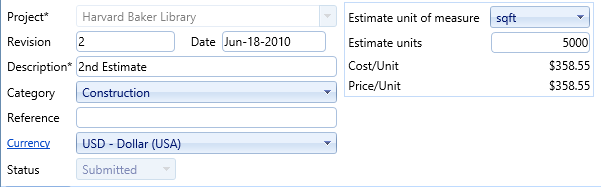 2. Estimates Header Fields