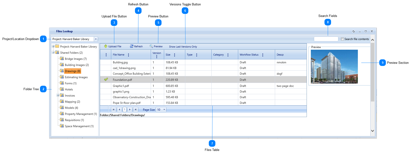 Files Lookup Dialog