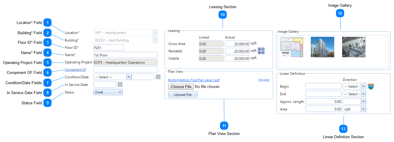 Floors Header Fields