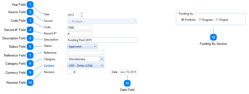 Funding Record Header Fields