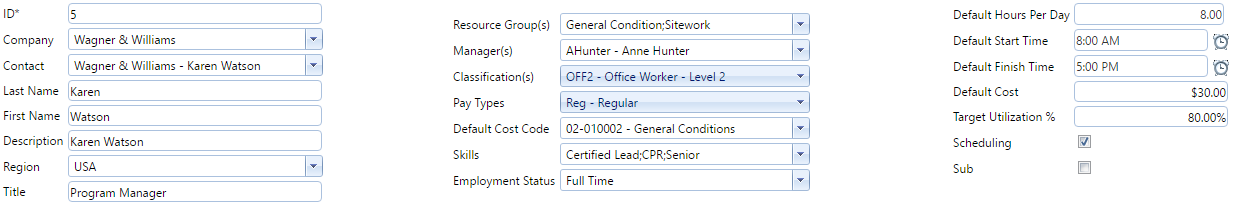 2. Labor Resources Header Fields