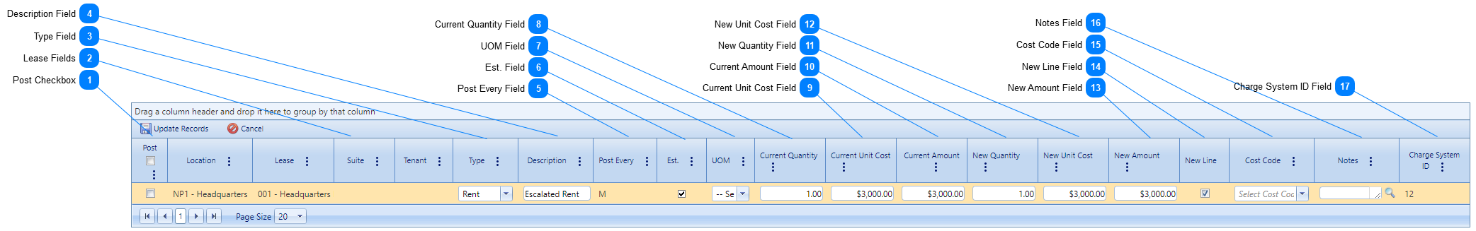 Lease Administrator Escalations Tab Table