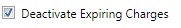 12. Deactivate Expiring Charges Checkbox