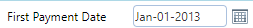 7. First Payment Date Field