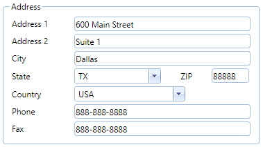 1. Address Section