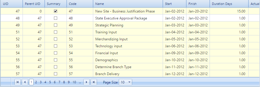 12. Tasks Table