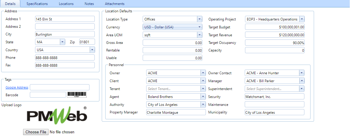 3. Location Programs Details Tab