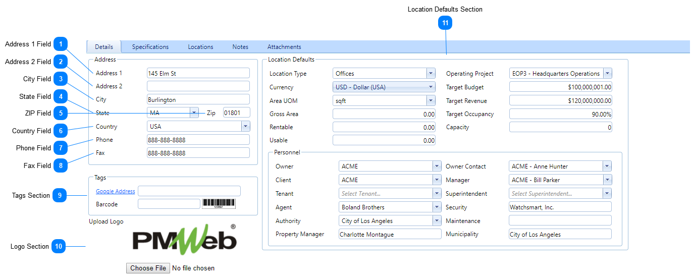 Location Programs Details Tab