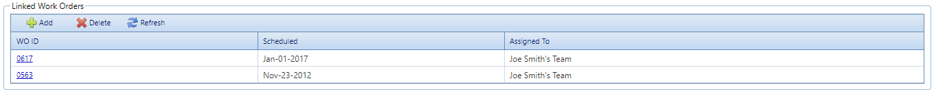 6. Linked Work Orders Section