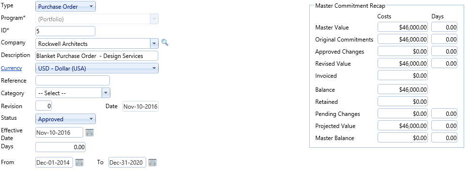 2. Master Commitments Header Fields