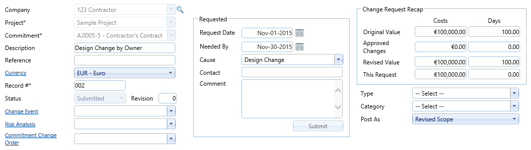 2. Online Change Requests Header Fields