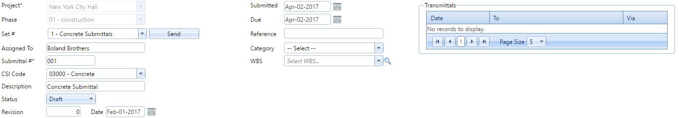 2. Online Submittals Header Fields