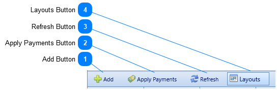 Payments Tab Toolbar