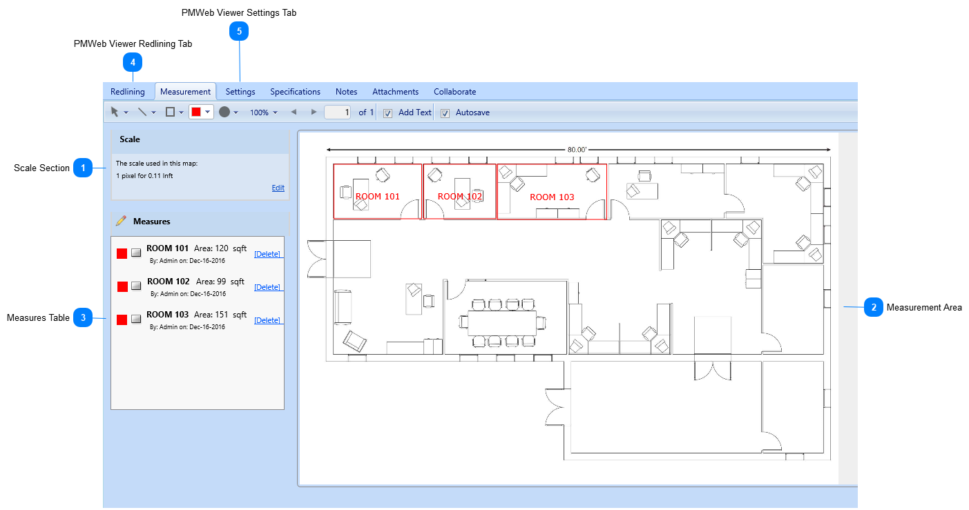 PMWeb Viewer Measurements Tab