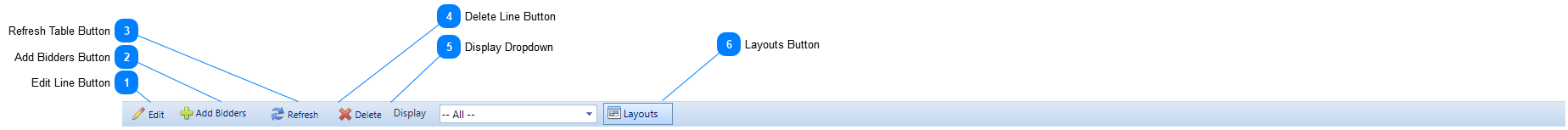 Pre-bid Bidder Matrix Toolbar