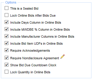 14. Procurement Options Section