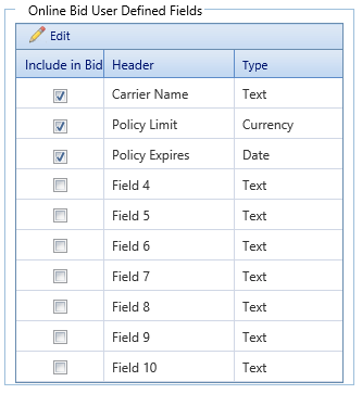 2. User Defined Fields Section