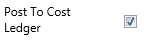 19. Post To Cost Ledger Checkbox