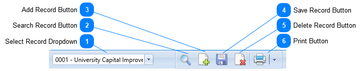 Programs Header Toolbar