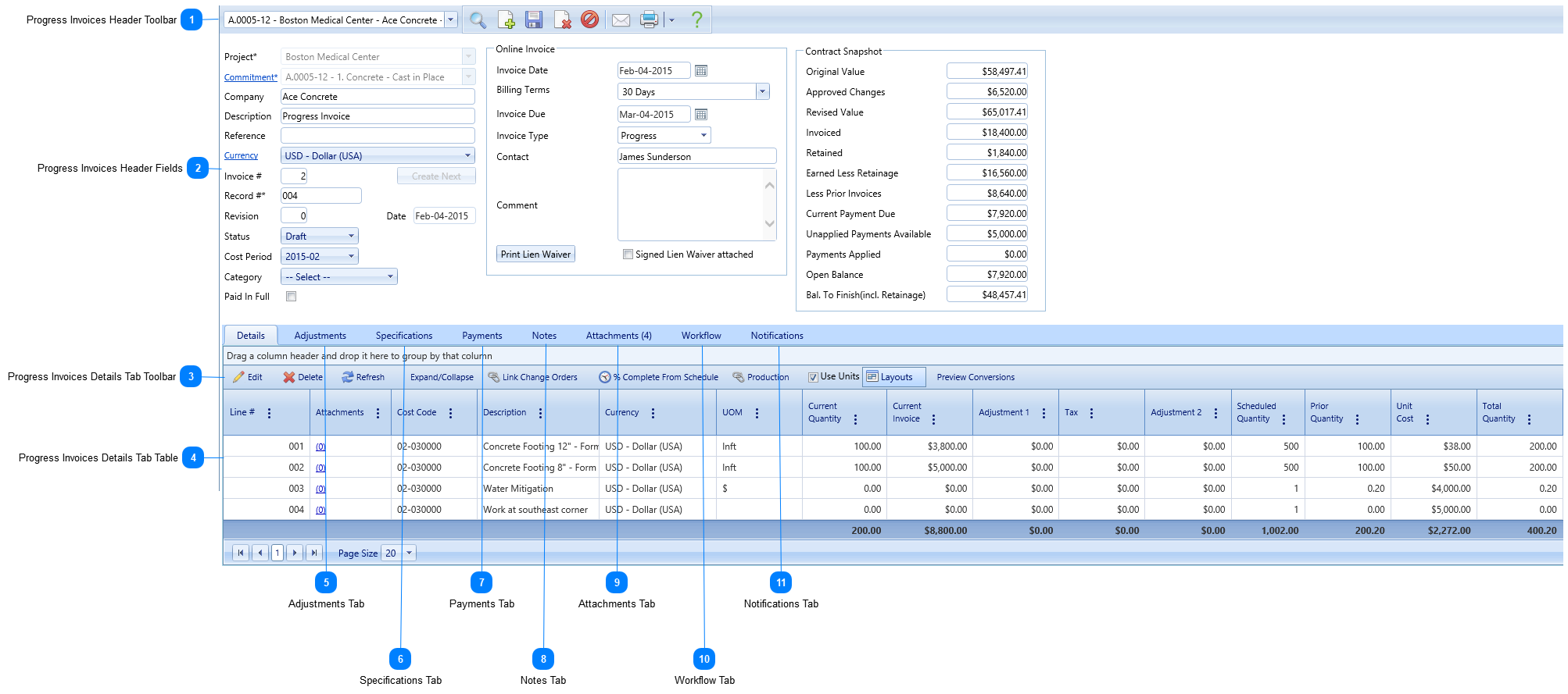 Progress Invoices