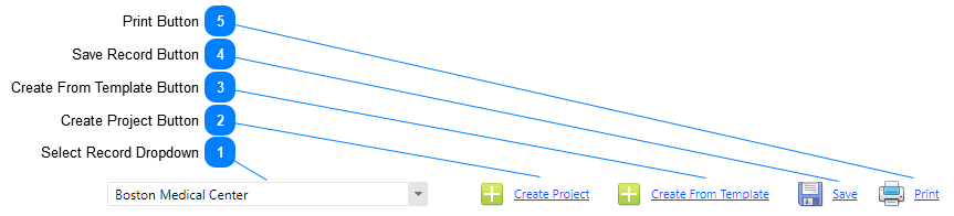 Project Center Header Toolbar