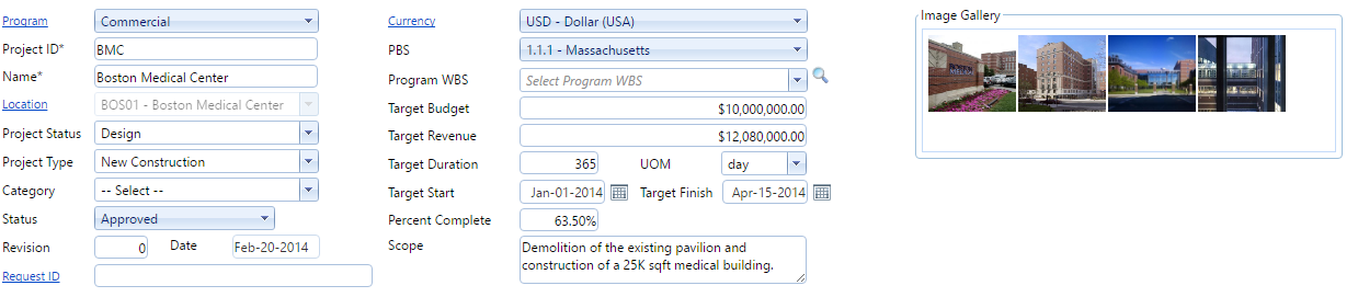 2. Projects Header Fields