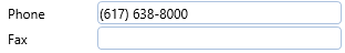 5. Phone and Fax Fields