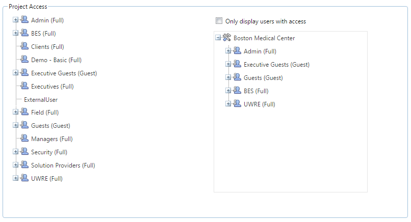 1. Project Access Section