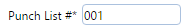 4. Punch List #* Field