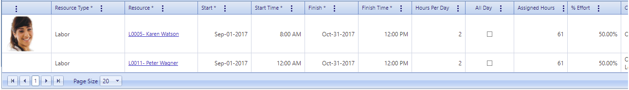 4. Requirements Assignments Tab Table