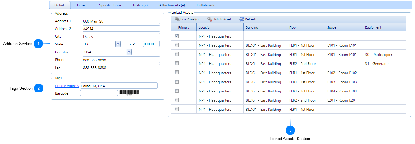 Suites Details Tab