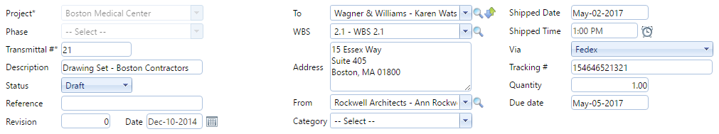 2. Transmittals Header Fields